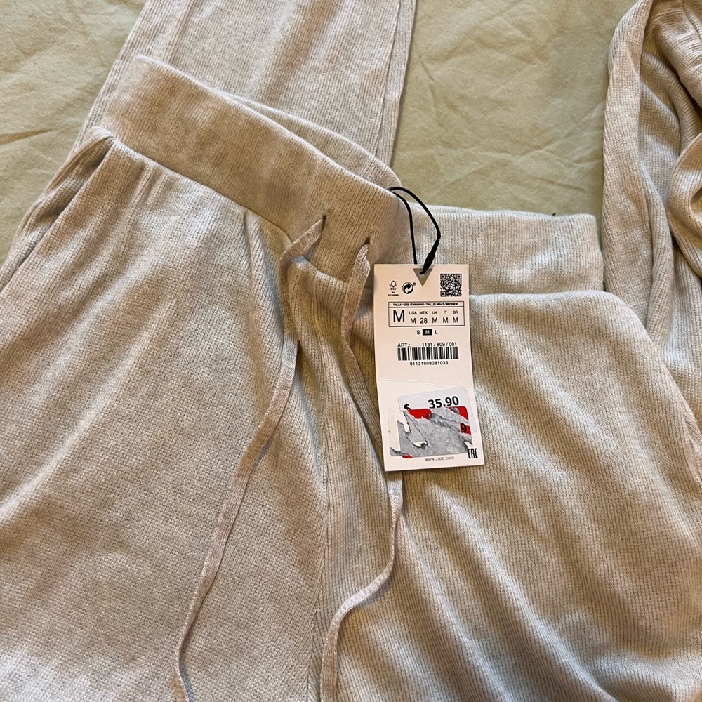 Zara lounging pants beige size M with tags
